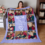 Gepersonaliseerde familiefoto's Bloem Hart Zacht Deken met Bijnaam Home Decor Kerst Verjaardag Cadeau voor Moeder