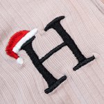 Personalised Multicolour Embroidered Santa Hat Initial 100% Cotton Baby Romper 1st Christmas Gift for Newborns Babies