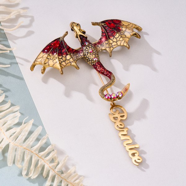 Spilla personalizzata del drago con nome Festa di compleanno Festival Regalo per donne uomini amici famiglia