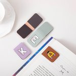 Personalized Pencil Notebook Style Magnetic Leather Bookmark Clip with Initial Birthday Christmas Back to School Gift for Book Lover Teacher