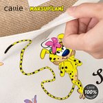 Personalised Cute Tail-Bouncing Marsupilami Jute Tote Bag with Name Birthday Christmas Gift for Friends | Callie × Marsupilami®