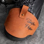 Protezioni personalizzate in vera pelle per le scarpe del cambio della moto con testo o logo Regalo di Natale di compleanno per motociclisti