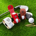 Personalisierter PU-Leder Golfball- und Tee-Beutel mit Golfschläger-Muster Namen Tragbares Sportzubehör mit Gürtelclip Geburtstag Geschenk für Golfer