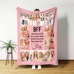 Coperta personalizzata multicolore con 10 foto e nome, regalo di Natale e compleanno per gli amici.