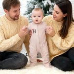 Personalised Multicolour Embroidered Santa Hat Initial 100% Cotton Baby Romper 1st Christmas Gift for Newborns Babies