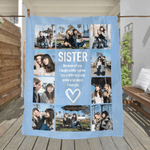 Coperta personalizzata multicolore con 10 foto e nome, regalo di Natale e compleanno per gli amici.