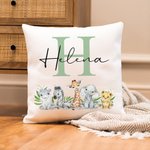Personlig søt Woodland Animals Soft Baby Throw Pillow Cover med initial og navn Nursery Decor Baby Shower Gift for nyfødte nye foreldre