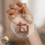 Spersonalizowana akrylowa ozdoba świąteczna Brothers Sisters Puzzle Art z tytułem i imieniem Home Tree Decor Prezent świąteczny dla przyjaciół rodziny