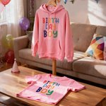Personalised Birthday Boy Baby Bodysuit Kid T-shirt Sweatshirt Hoodie with Name and Age Birthday Milestone Celebration Gift for Kids