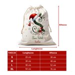 Un sacco pieno di amore (e regali) - Sacco di Babbo Natale in tela personalizzato con iniziale e nom