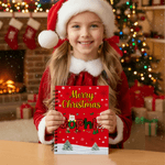 Personalized Santa Claus Christmas Tree Spiral A5 Notebook with Name and 120 Lined Pages Christmas Gift for Family Kids