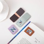 Personalised Cute Snowman Ice Cube Initial Leather Magnetic Bookmark Clip School Stationery Supplies Christmas Birthday Gift for Kids Bookworms