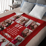 Coperta personalizzata multicolore con 10 foto e nome, regalo di Natale e compleanno per gli amici.