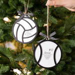 Adorno de madera personalizado en forma de balón deportivo con nombre, número y año Decoración del festival Regalo de Navidad para los amantes del deporte