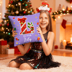 Gepersonaliseerd Candy Cane Initiaal Zacht Kussenovertrek met Naam Home Decor Kerstcadeau voor Vrienden Familie