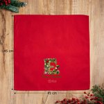 Tovagliolo natalizio personalizzato in cotone con iniziale elfo carino e nome decor da tavola regalo di Natale per famiglia e amici