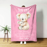 Gepersonaliseerde Koala Beer Ouder-Kind Dier Zacht Werp Deken met Bijnaam en Tekst Home Decor Kerst Verjaardag Cadeau voor Mama
