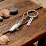 Personalized Realistic Shark Keychain with Name Birthday Christmas Gift for Shark Lover Diving Lover Surfing Lover