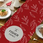 Personlig julbladslöpare med familjenamn Heminredning Housewarming julklapp för familj vänner