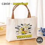 Personalised Cute Tail-Bouncing Marsupilami Canvas Tote Bag with Name and PU Leather Handle Birthday Gift for Friends | Callie × Marsupilami®