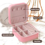 Personalized Pearl Pink PU Leather Jewelry Box with Name and Text Sorority Bid Day Initiation Big Little Gift for Sorors
