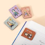 Gepersonaliseerde Geboortebloem Cartoonfiguur Magnetische PU-leer Bladwijzerclip met Naam Leesclub Verjaardagscadeau voor Kinderen en Boekenwurmen