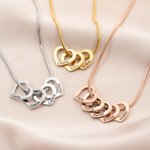 Custom Pendant Family Necklace Delicate Heart Outline Engraved Name Jewelry Birthday Anniversary Gift for Mum Grandma