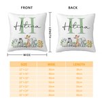 Personlig søt Woodland Animals Soft Baby Throw Pillow Cover med initial og navn Nursery Decor Baby Shower Gift for nyfødte nye foreldre