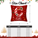 Gepersonaliseerd Candy Cane Initiaal Zacht Kussenovertrek met Naam Home Decor Kerstcadeau voor Vrienden Familie