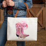 Personlig Vintage smycken stil Boots Canvas Tote Bag med namn Bröllopsfest Mors dag Julklapp för Cowgirl Brudtärna Mamma