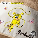 Personalised Cute Tail-Bouncing Marsupilami Jute Tote Bag with Name Birthday Christmas Gift for Friends | Callie × Marsupilami®