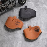 Protezioni personalizzate in vera pelle per le scarpe del cambio della moto con testo o logo Regalo di Natale di compleanno per motociclisti