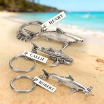 Personalized Realistic Shark Keychain with Name Birthday Christmas Gift for Shark Lover Diving Lover Surfing Lover