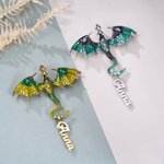 Personalisierte Drachen Brosche mit Namen Party Geburtstag Festival Geschenk für Frauen Männer Freunde Familie