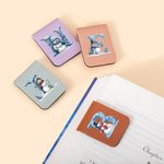 Personalised Cute Snowman Ice Cube Initial Leather Magnetic Bookmark Clip School Stationery Supplies Christmas Birthday Gift for Kids Bookworms