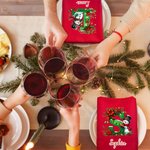 Personalized 100% Cotton Christmas Snowman Initial Reusable Table Napkin with Name Table Decor Christmas Gift for Family