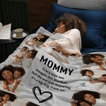 Gepersonaliseerde familiefoto's Bloem Hart Zacht Deken met Bijnaam Home Decor Kerst Verjaardag Cadeau voor Moeder