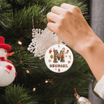 Personalized Gingerbread Man House Sweets Cane Ceramic Ornament with Name and Initial Home Tree Decor Christmas Gift for Kids Family