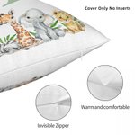 Personlig søt Woodland Animals Soft Baby Throw Pillow Cover med initial og navn Nursery Decor Baby Shower Gift for nyfødte nye foreldre