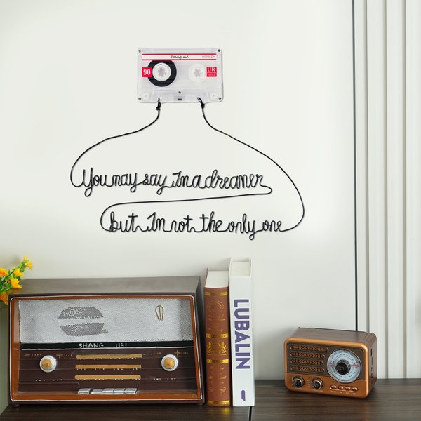 Personalized Retro Cassette Tape Wire Lyrics Song Wall Art Decor Music Studio Housewarming Gift for Music Lover