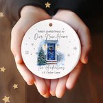 Personalised Christmas House Door Ceramic Ornament with Names Address and Year Home Decor Christmas Gift for Family Friends New Home Movers