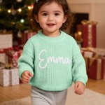 Personalised Multicolor Soft Warm Sweater with Name Daily Wear Birthday Christmas Gift for Toddlers Children