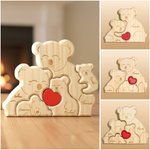Rompecabezas de madera personalizado con familia de koalas y 2-5 nombres grabados decoración de escritorio regalo de aniversario para la familia