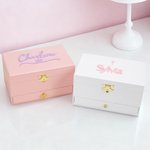 Personalised Ballerina Musical Jewellery Box with Name Makeup Mirror Daily Use Birthday Gift for Ballet Lovers Girls