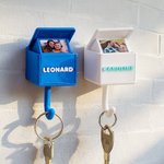 Personalised Multicolour 3D-Printed Wall Key Holder with Name and Photo House Decor Birthday Housewarming Gift for Family Friends