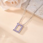 Personalizada Birthstone Initial Collar Colgante Dainty Joyería Navidad Cumpleaños Regalo para las mujeres