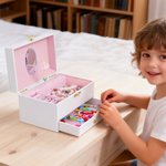Personalised Ballerina Musical Jewellery Box with Name Makeup Mirror Daily Use Birthday Gift for Ballet Lovers Girls