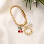 Porte-clés de sac à main personnalisé en or avec une bulle d'air initiale Cadeau d'anniversaire de mariage pour femme