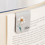 Gepersonaliseerde Retro Geboorte Bloem Magnetische PU lederen bladwijzer Clip met naam Boekenclub Verjaardagscadeau voor het lezen van liefhebbers boekenwurmen