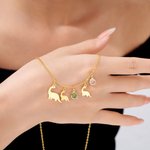 Collier dinosaure personnalisé avec pierre de naissance pour maman et bébé Cadeau d'anniversaire de Noël pour femme